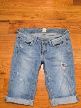 Lucky Brand Light Blue Distressed Denim Bermuda Shorts